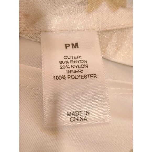 Alfred Dunner Blouse Women's M Leopard Print Dipped Attached Tank Necklace Fall - Picture 5 of 6